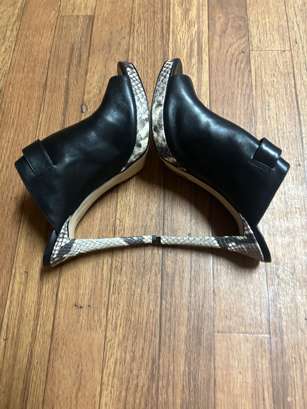 Michael Black Leather Buckle Mule Sandals - Picture 6 of 7
